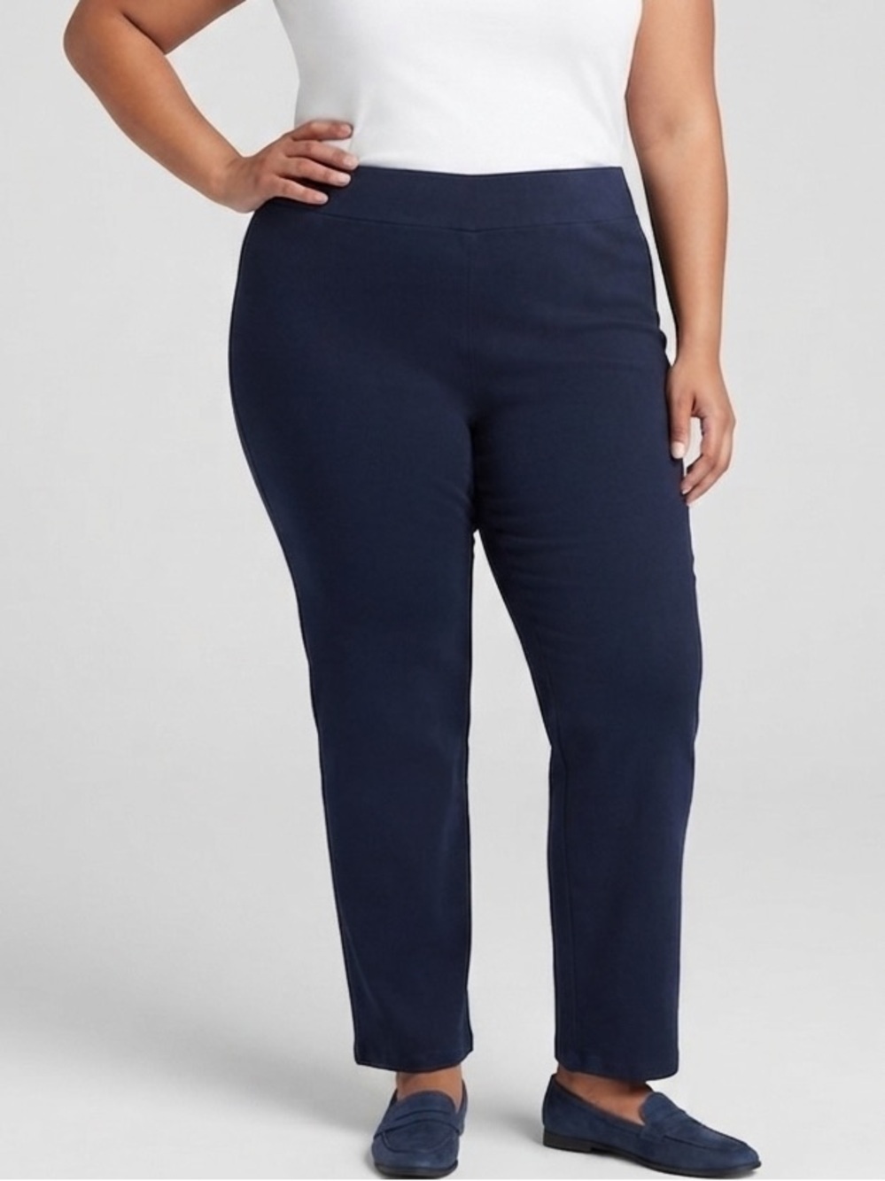PENNINGTONS Navy Blue Sculpting Pull On Pants Plus Size 3X
